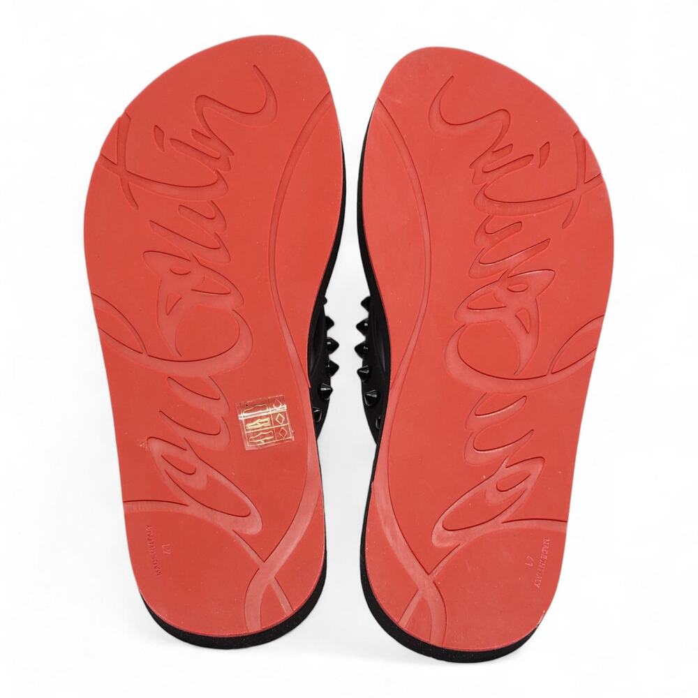 Christian Louboutin Loubi Flip Studded Flip Flops in Black - Picture 8 of 16